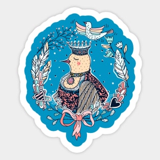 Bird Portrait - Queen Sticker